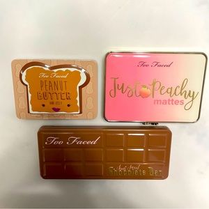 Too Faced Palette Lot (peanut butter, just peachy, semi sweet chocolate bar)